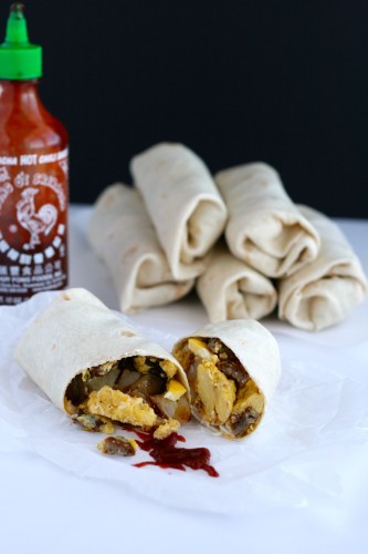 Breakfast Burritos make one to eat now and freeze the rest! 