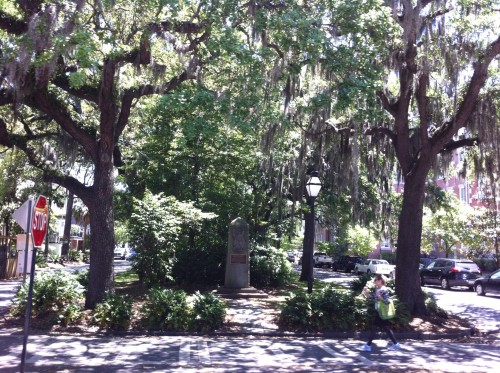 Many of the squares have monuments or people buried in the square.