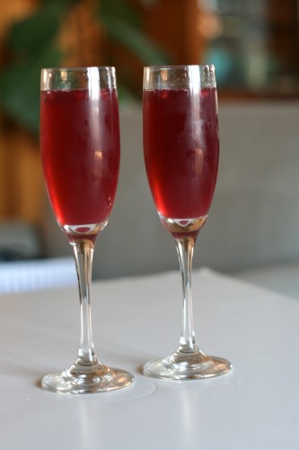 Pomegranate Champagne Cocktail