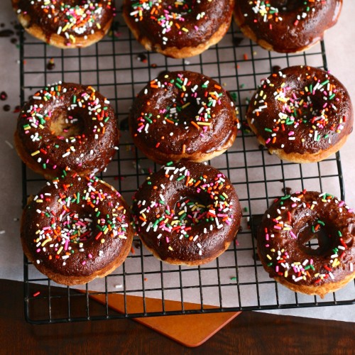 Baked Banana Doughnuts