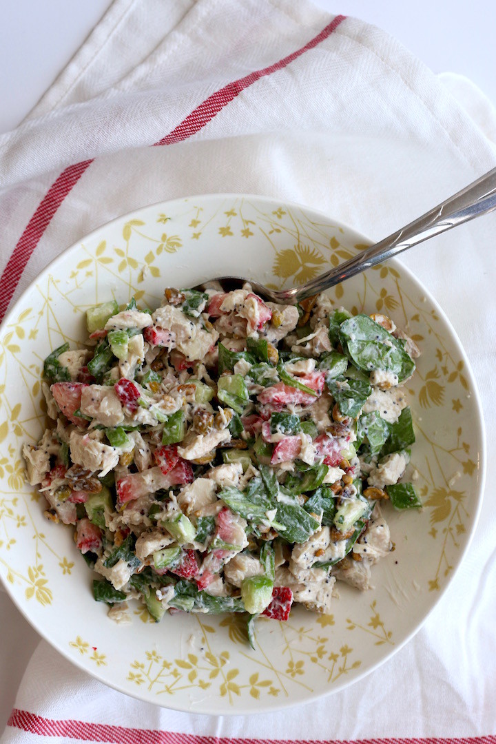 Strawberry Spinach Chicken Salad