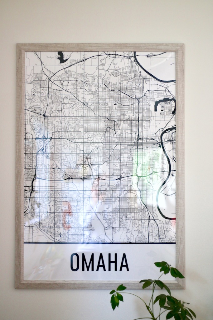 Omaha Map Art Home Decor