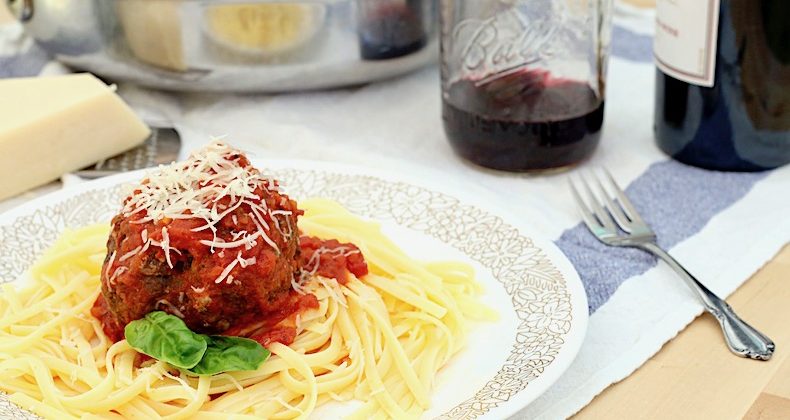 Mozzarella Stuffed Jumbo Meatballs