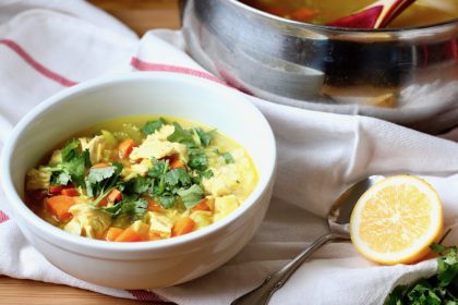 Ginger and Turmeric Chicken Rice Soup