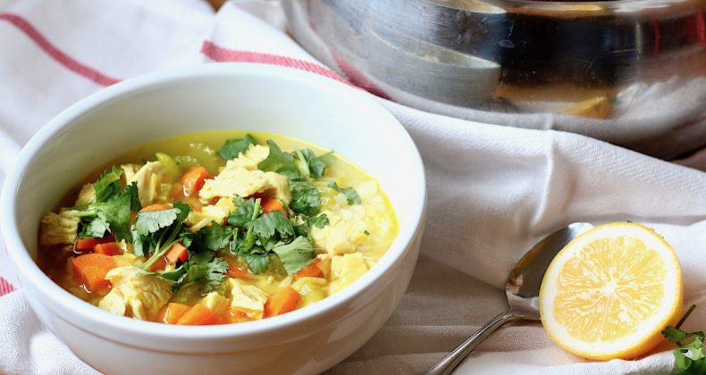 Ginger and Turmeric Chicken Rice Soup